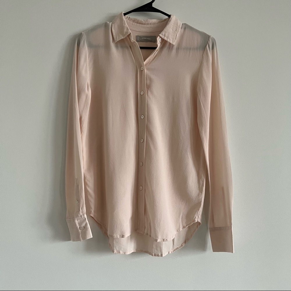 EVERLANE PINK SILK SHIRT